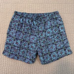 Cheetah Sport Shorts Men Medium Blue Geometric 4.5" Nylon Outdoor Baggies Summer